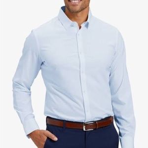 Paul Fredrick Trim Fit 100% cotton blue dress shirt